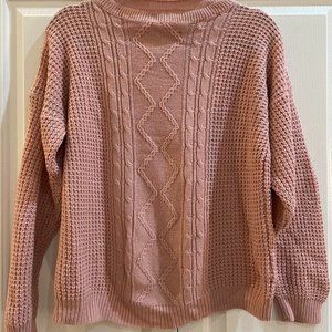 Vintage Cable Knit Pink Sweater